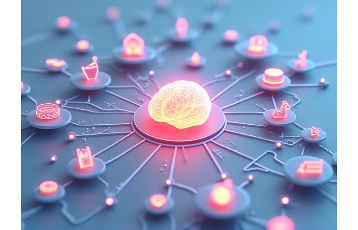 Infografía visual de cómo la inteligencia artificial analiza datos de salud y patrones para crear recomendaciones personalizadas.